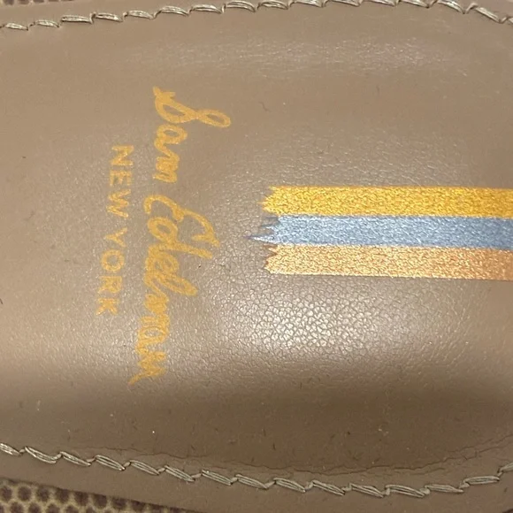 Sam Edelman Tan Leather Interlock Slide Mules - Picture 2 of 4